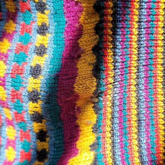 Vintage 70s knit sweater medium  boho - Picture 6 of 7